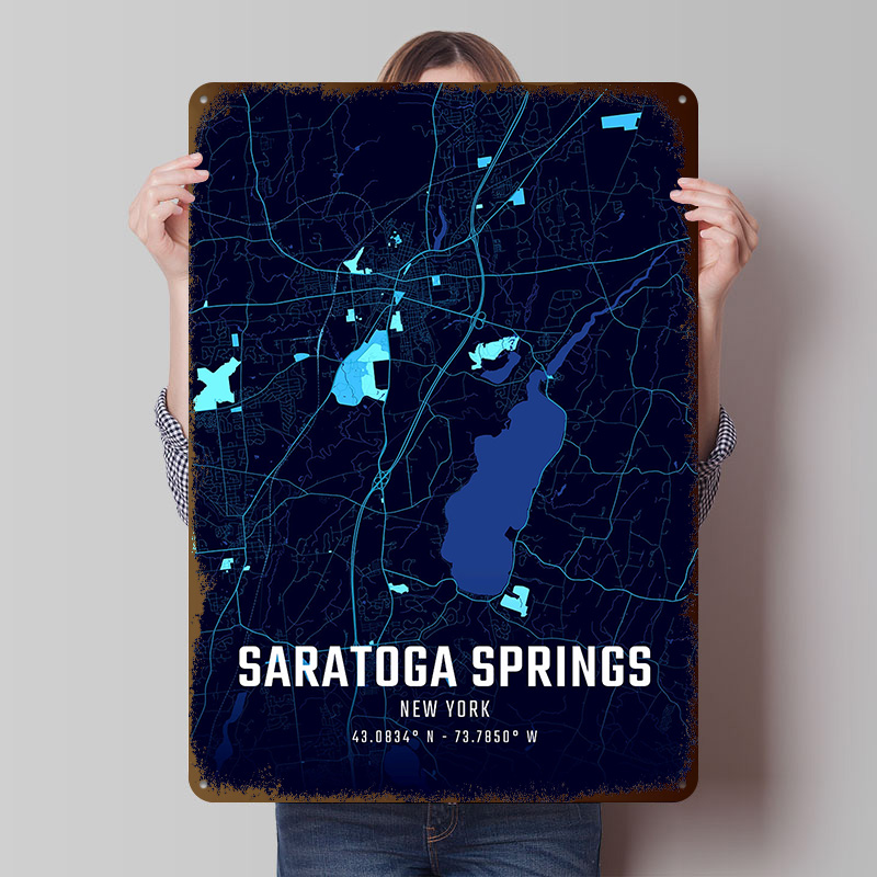 Saratoga Springs Midnight City - مراجعة Custom Map Poster وسعره