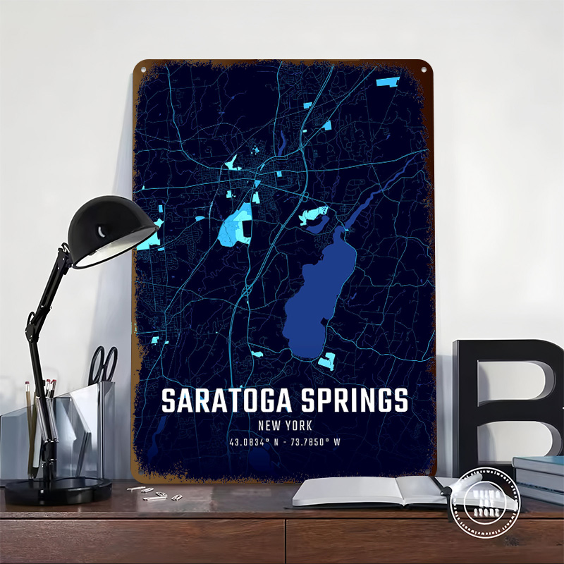 Saratoga Springs Midnight City - مراجعة Custom Map Poster وسعره