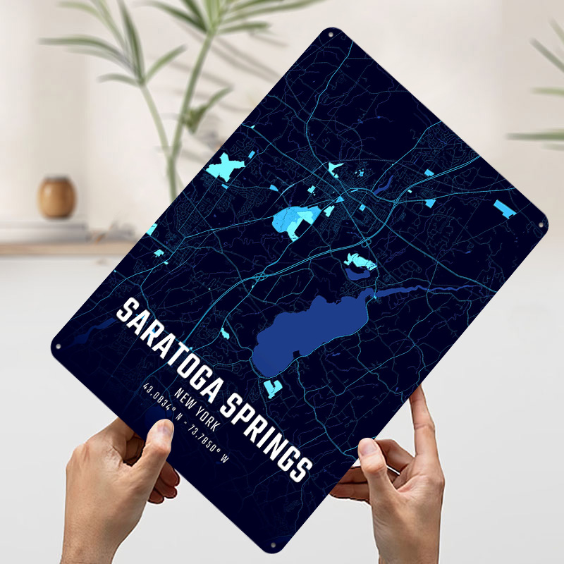 Saratoga Springs Midnight City - مراجعة Custom Map Poster وسعره