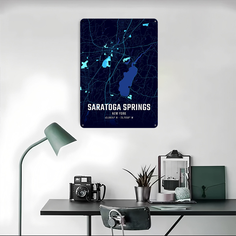 Saratoga Springs Midnight City - مراجعة Custom Map Poster وسعره
