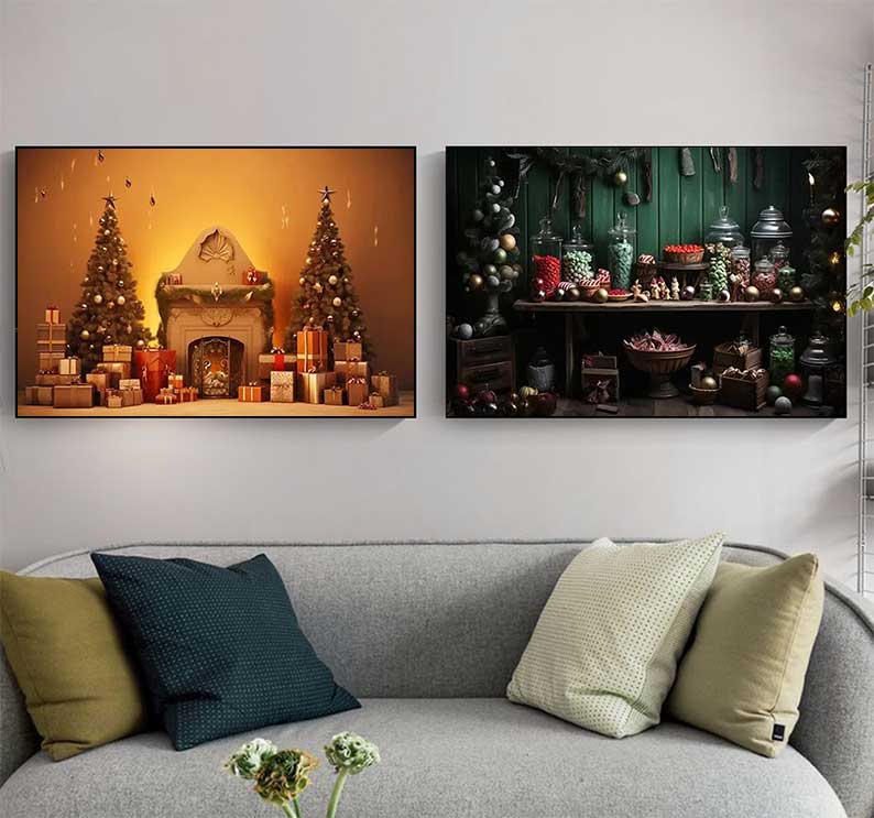 1pc frameless Large Christmas  - مراجعة Family Tree Print وسعره