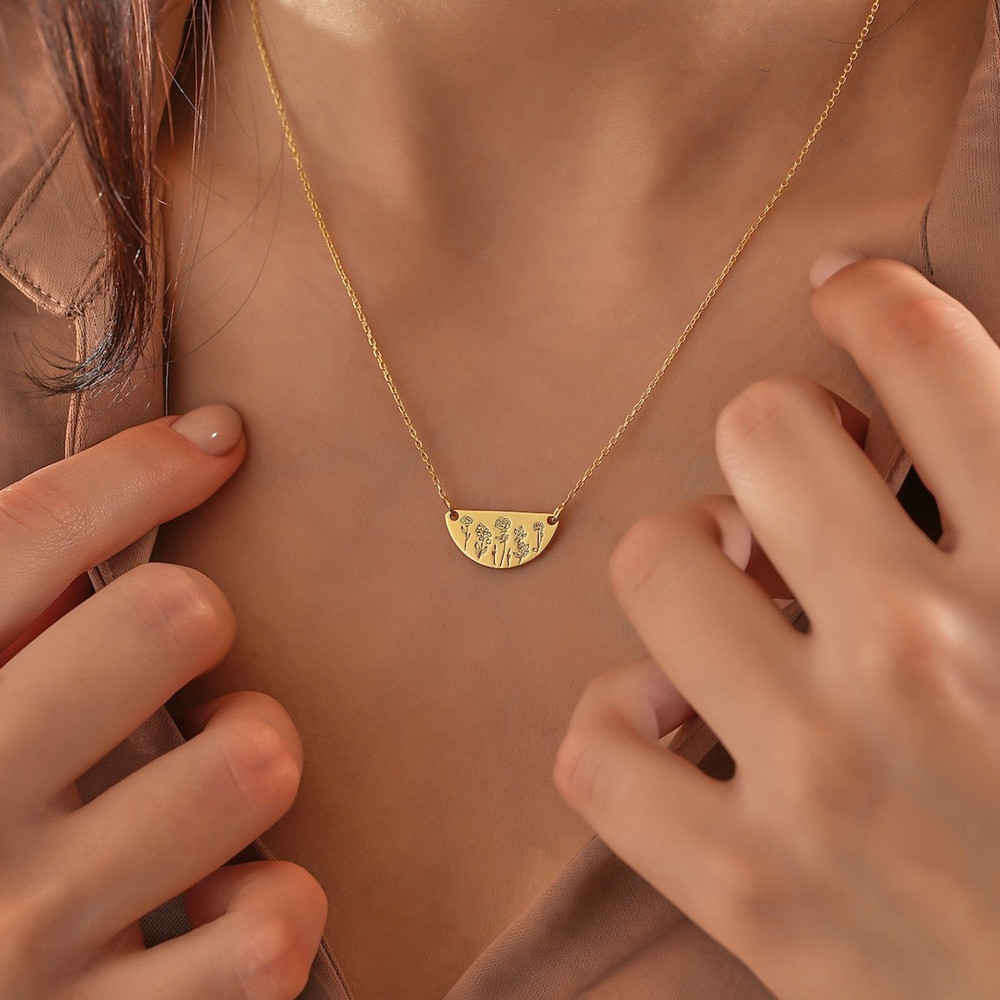 Custom Birth Month Flower Neck - مراجعة Birth Flower Necklace وسعره
