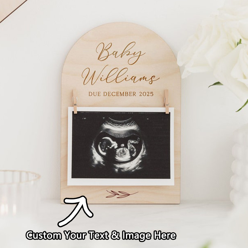 Personalised Pregnancy Announc - مراجعة Engraved Wood Frame وسعره