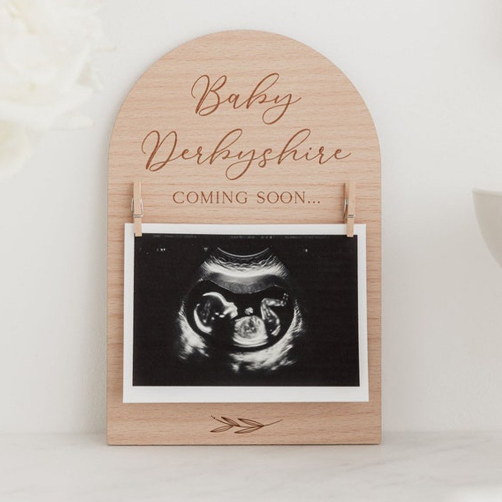 Personalised Pregnancy Announc - مراجعة Engraved Wood Frame وسعره