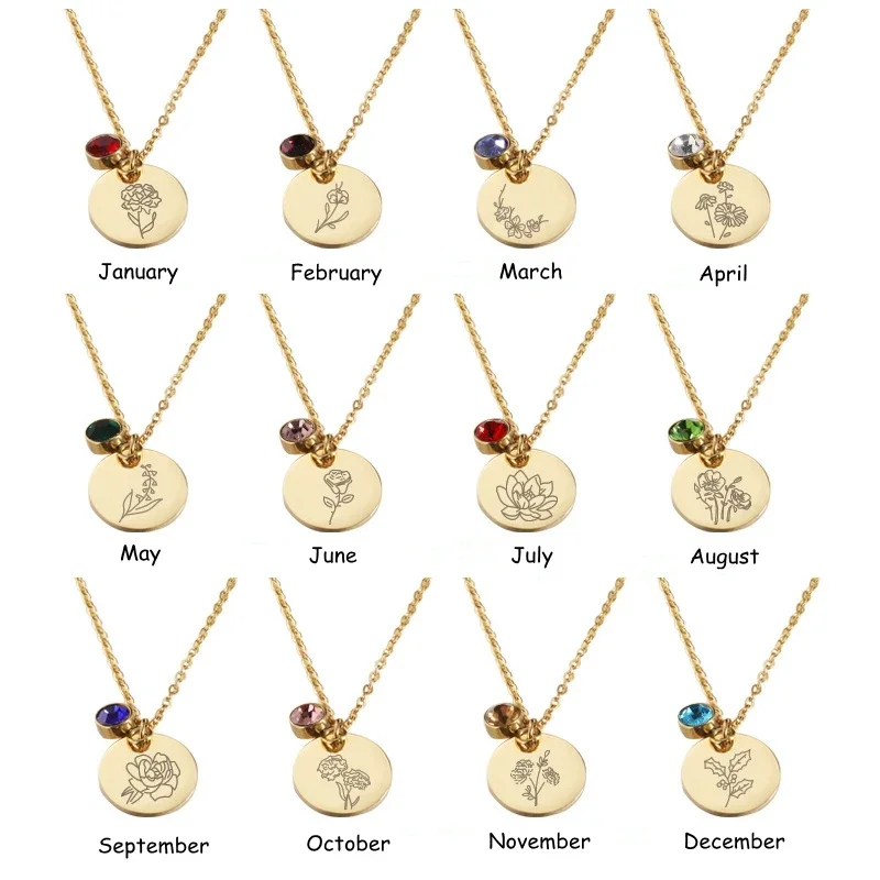 Birth Month Flowers Clipart Fl - مراجعة Birth Flower Necklace وسعره