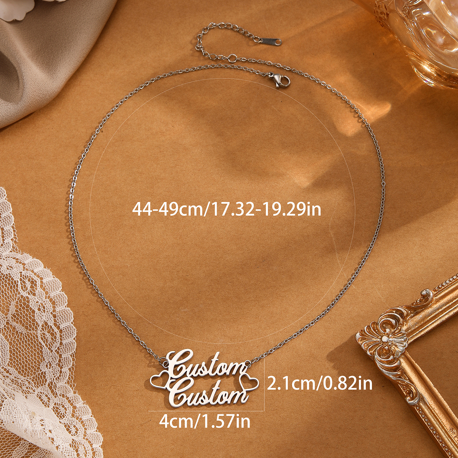 1pc Stainless Steel Customized - مراجعة Name Necklace Custom وسعره