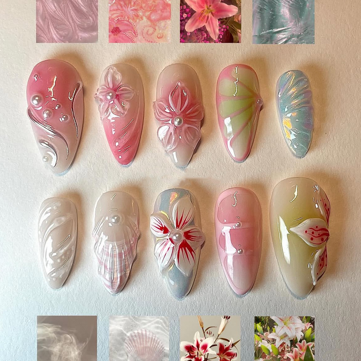 24pcs Glossy Shell Pearl Desig - مراجعة Pressed Flower Art وسعره