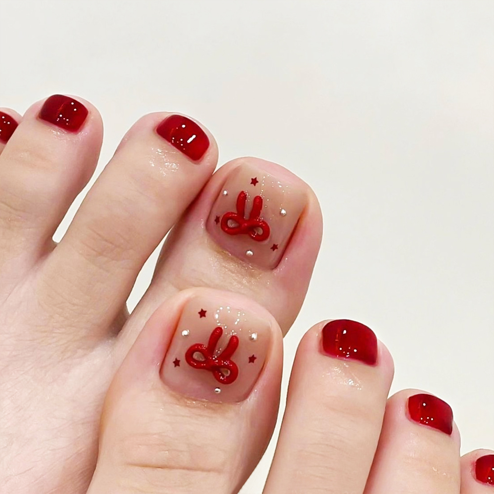 Nude Pink Color Fake Toenails  - مراجعة Pressed Flower Art وسعره