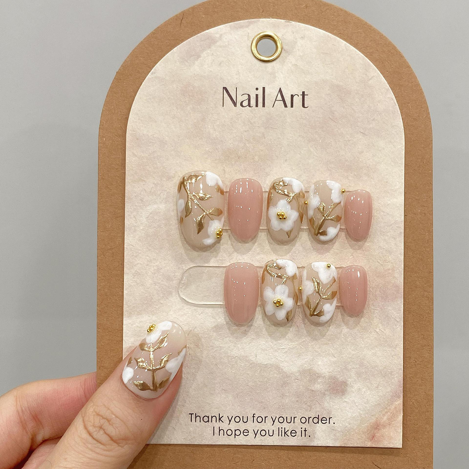 Handmade Press on Nails with W - مراجعة Pressed Flower Art وسعره