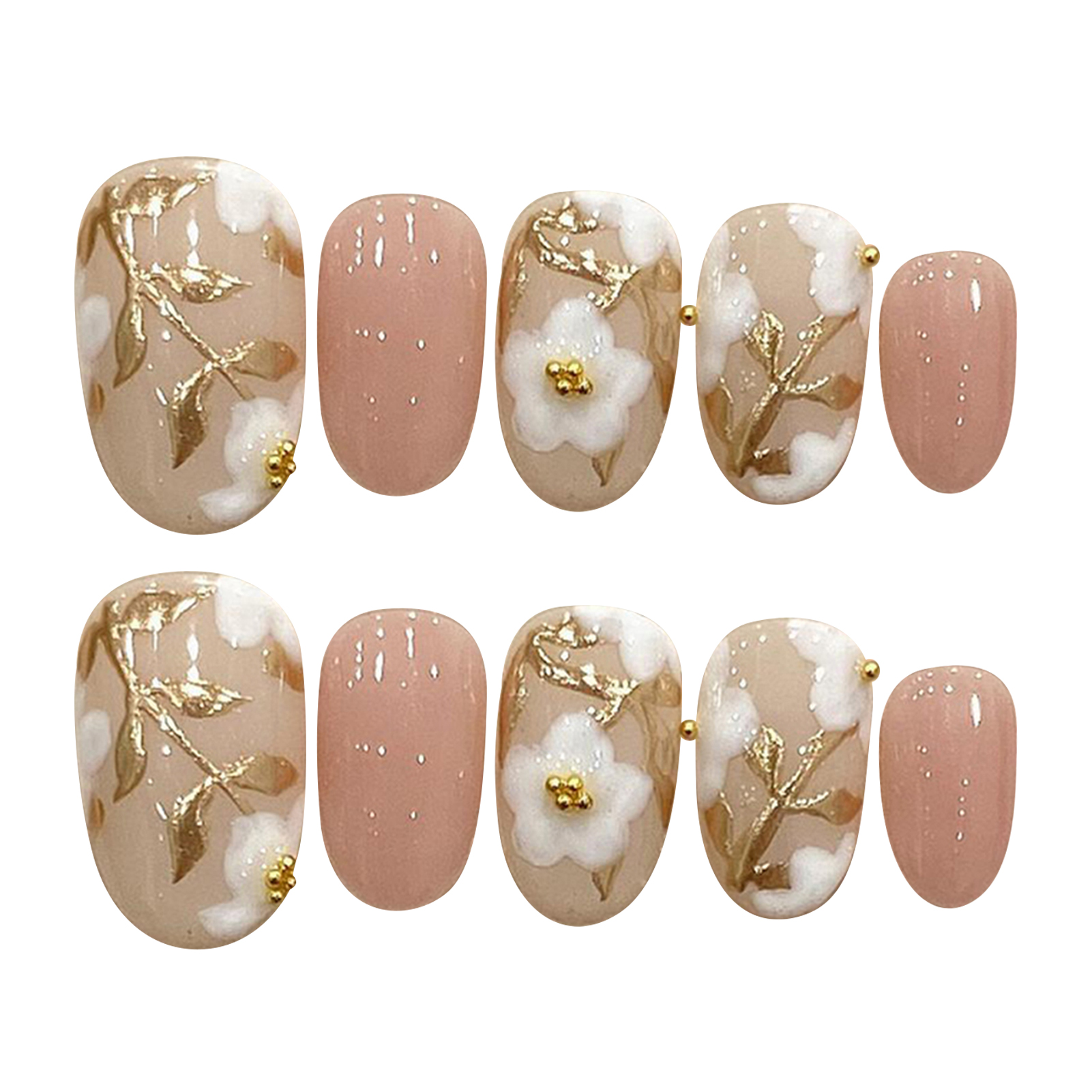 Handmade Press on Nails with W - مراجعة Pressed Flower Art وسعره