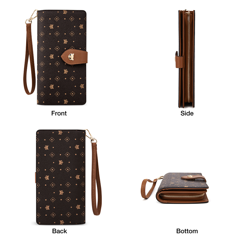 FOXER Women Long Wallet Card & - مراجعة Monogram Keychain Leather وسعره