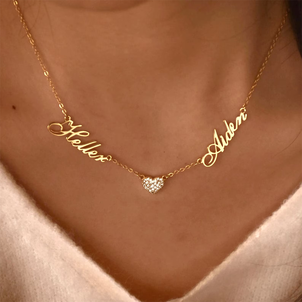 Custom Two Name Necklace For W - مراجعة Name Necklace Custom وسعره