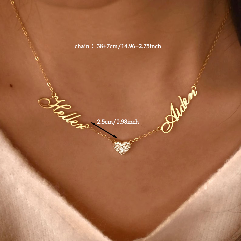 Custom Two Name Necklace For W - مراجعة Name Necklace Custom وسعره