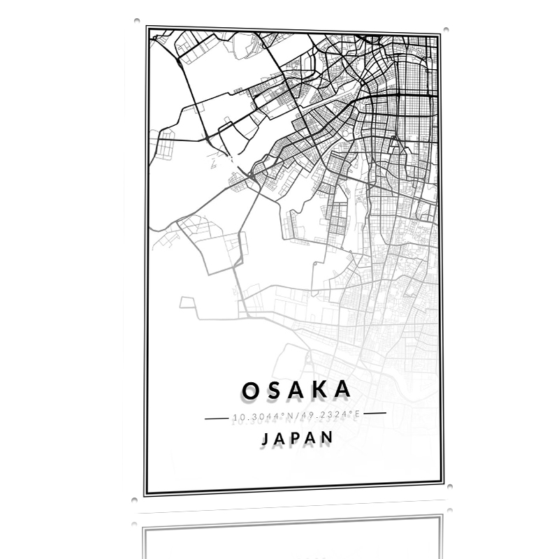 Osaka Map 3D Texture Printed P - مراجعة Custom Map Poster وسعره