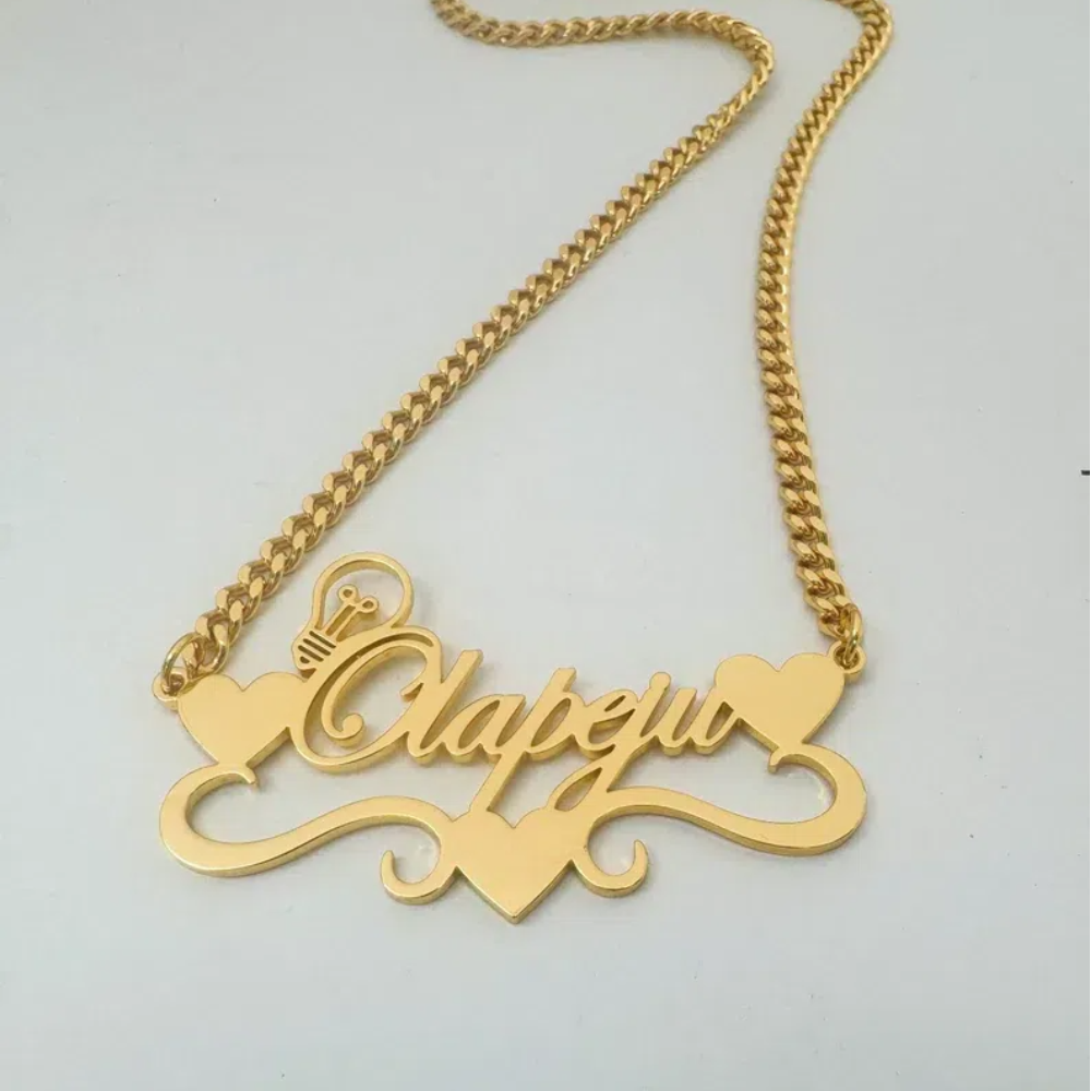 Handcrafted Gold Color Name Ne - مراجعة Name Necklace Custom وسعره