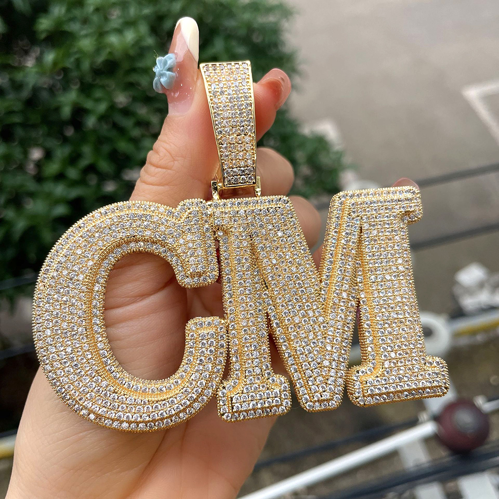 BIG Customized Name Letters Ic - مراجعة Name Necklace Custom وسعره