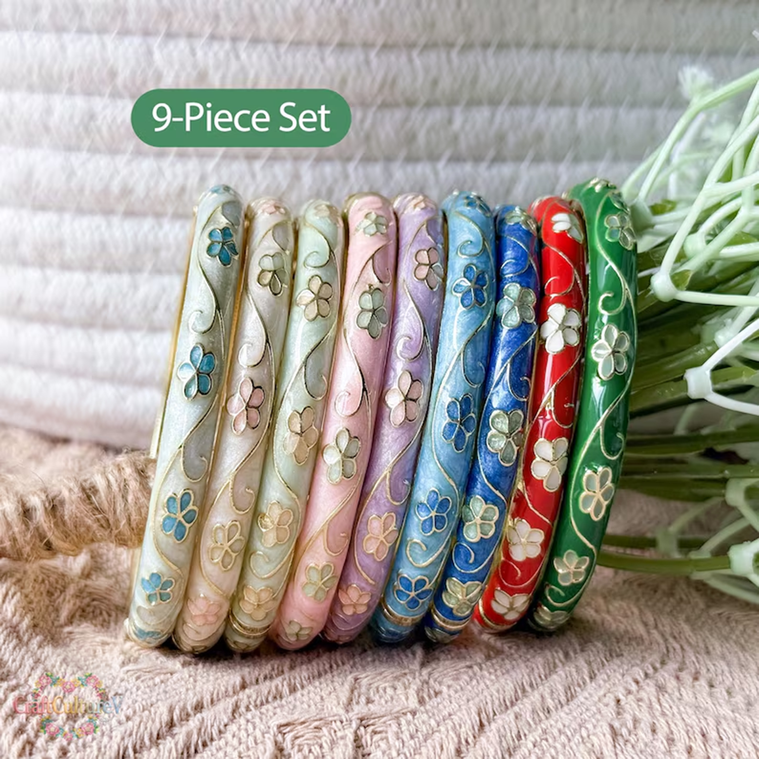 3/5PCS Enamel Cloisonné Bangle - مراجعة Coordinates Bracelet وسعره