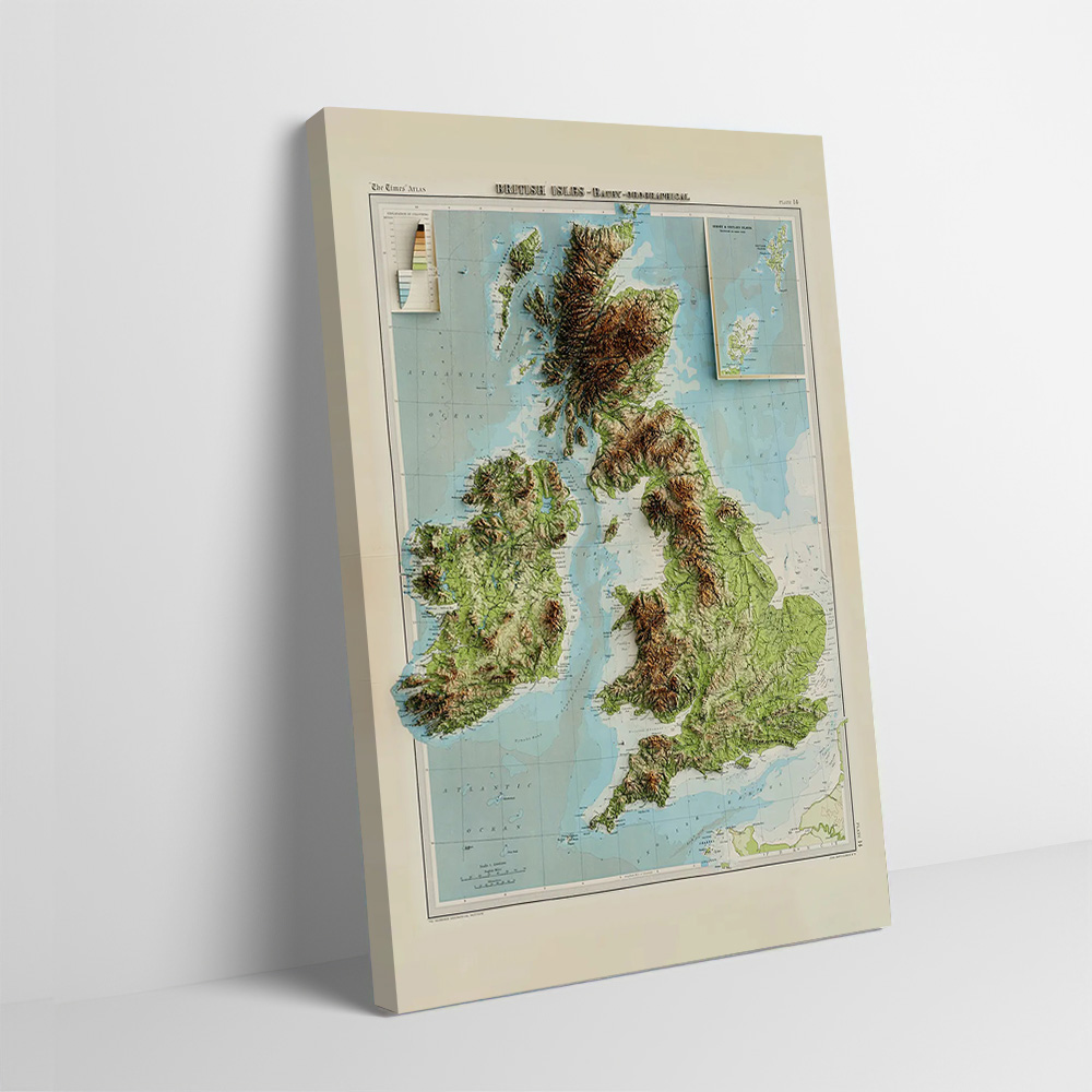3D Relief Map of 1922 British  - مراجعة Custom Map Poster وسعره