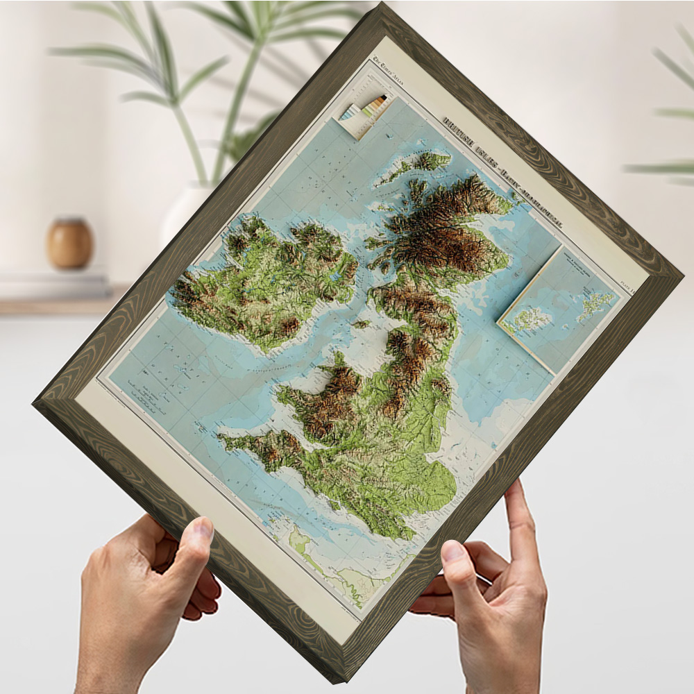 3D Relief Map of 1922 British  - مراجعة Custom Map Poster وسعره