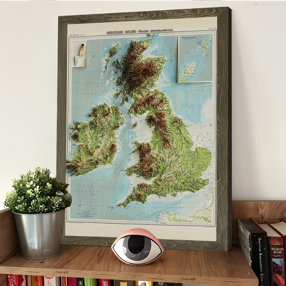 3D Relief Map of 1922 British  - مراجعة Custom Map Poster وسعره