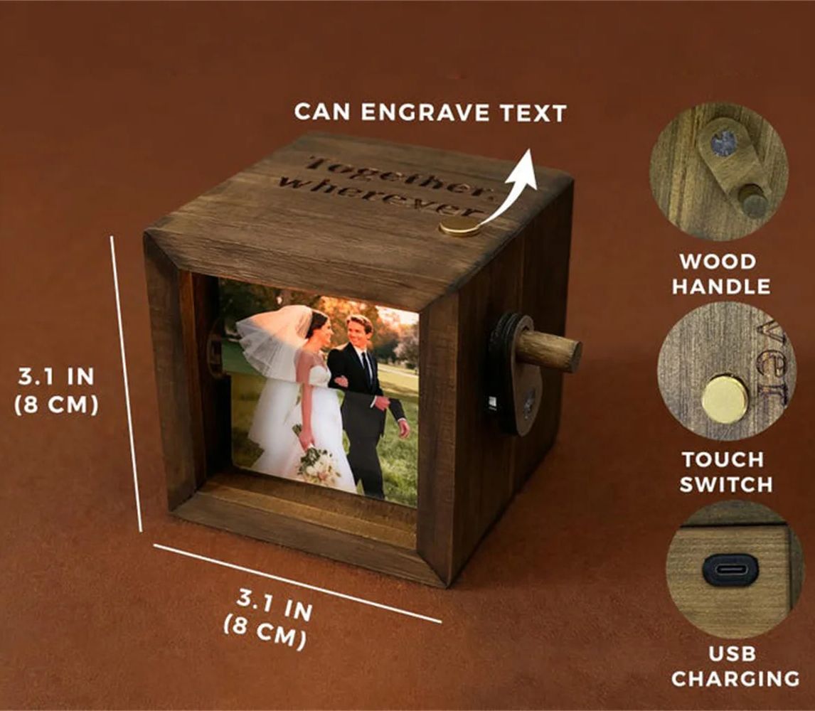 Custom Flipbook Photo Frame Pe - مراجعة Engraved Wood Frame وسعره