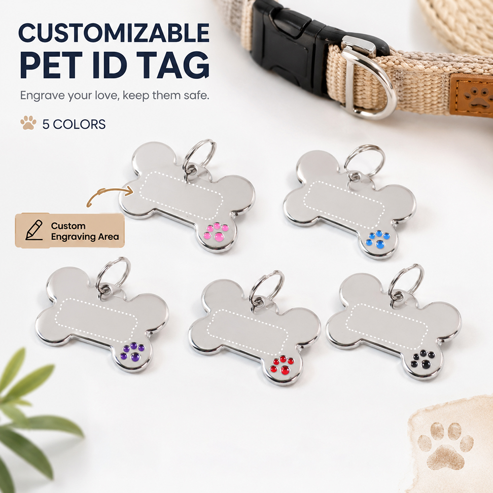 Custom Text Dog Tag Bone Shape - مراجعة Pet Portrait Custom وسعره