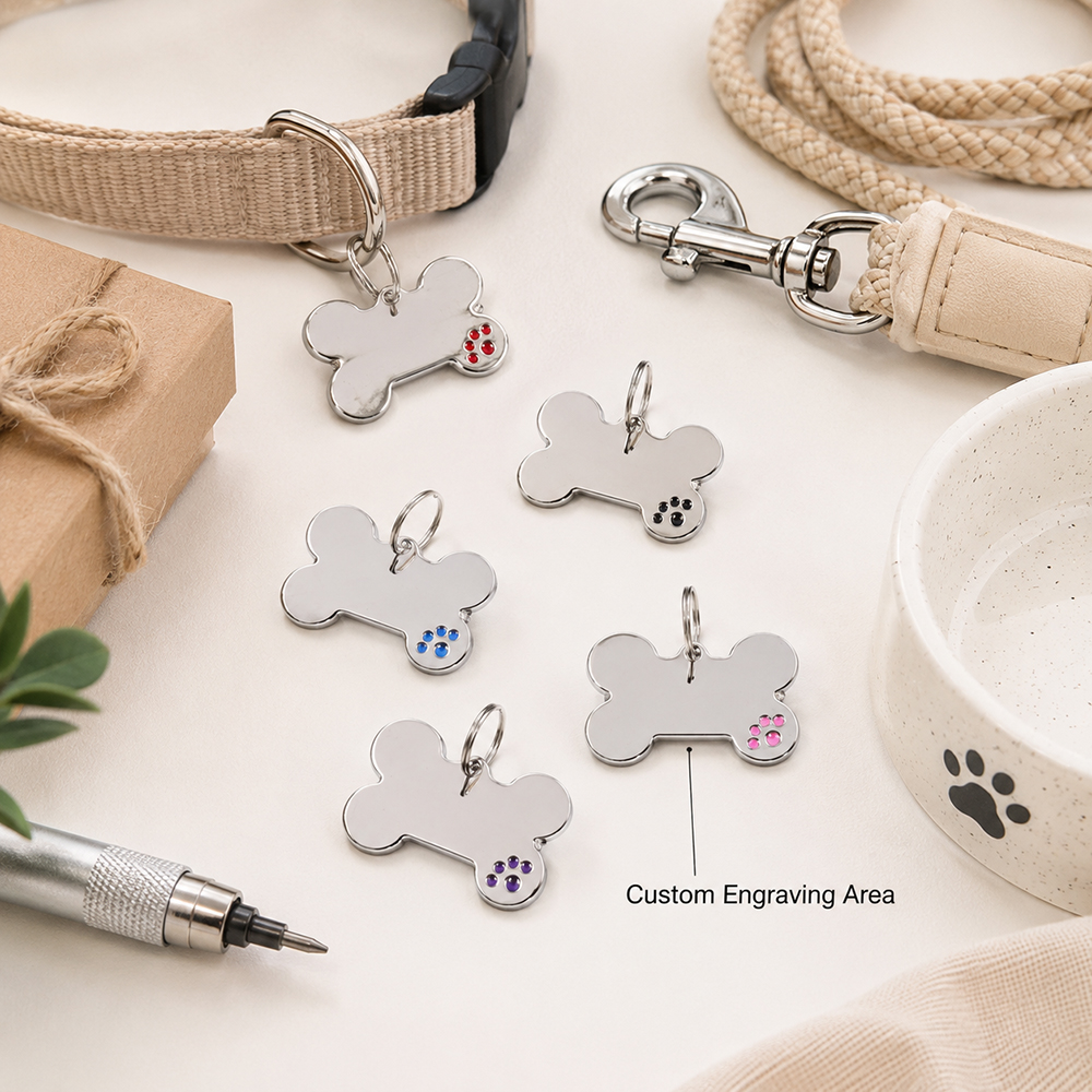 Custom Text Dog Tag Bone Shape - مراجعة Pet Portrait Custom وسعره