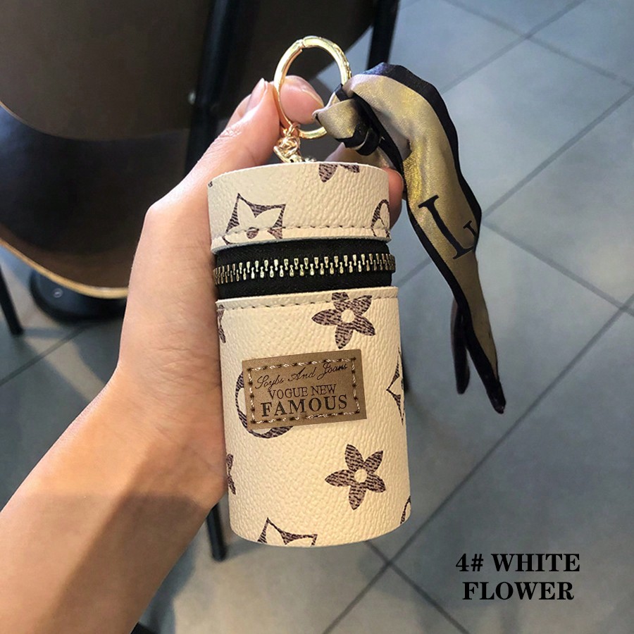 1pc Stylish Cylindrical Lipsti - مراجعة Monogram Keychain Leather وسعره