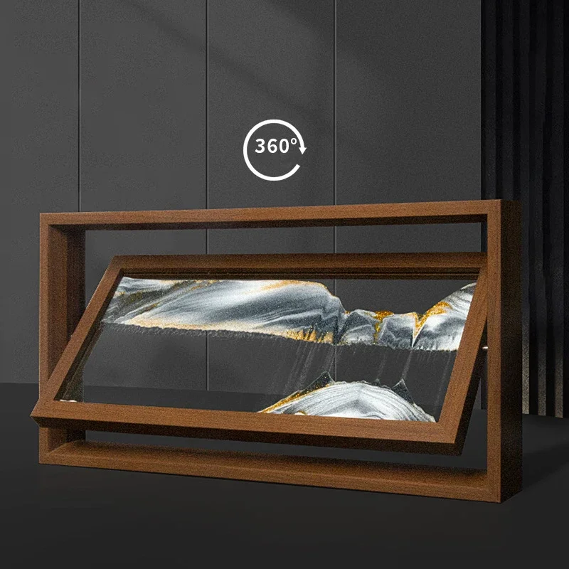 3D Rotatable Sandscape Moving  - مراجعة Engraved Wood Frame وسعره