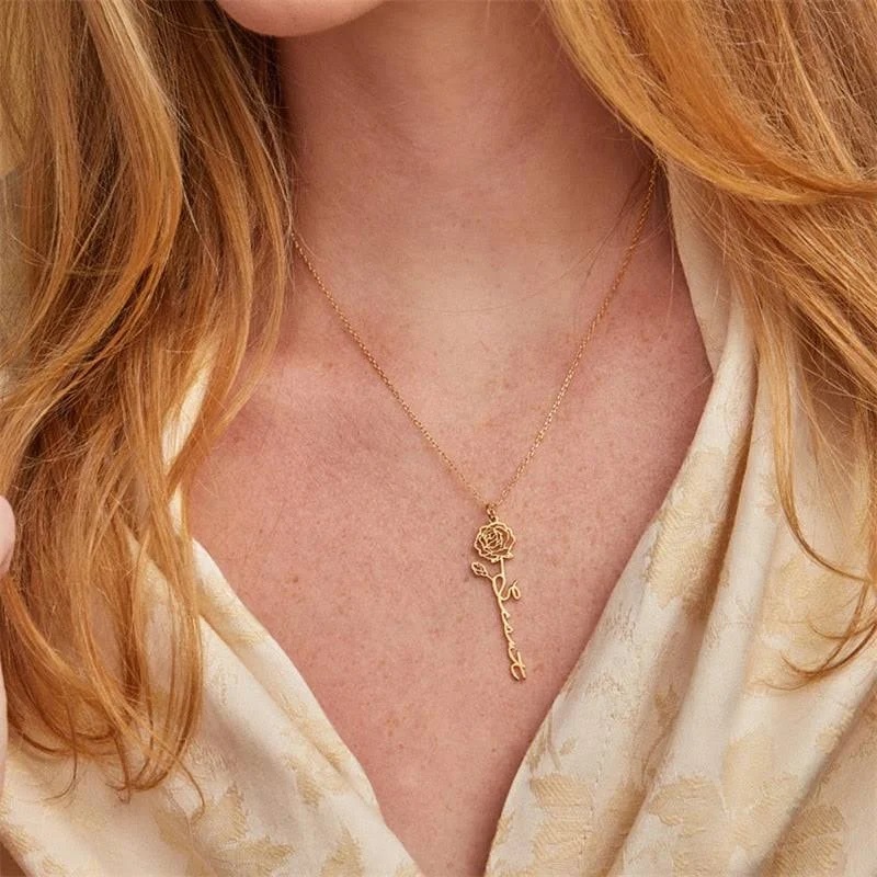 Sipuris Personalized Custom Na - مراجعة Birth Flower Necklace وسعره