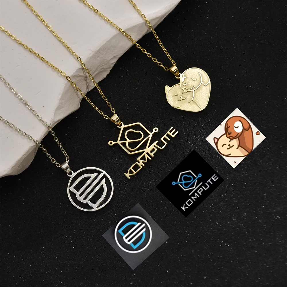 Custom Company Logo Necklace P - مراجعة Name Necklace Custom وسعره