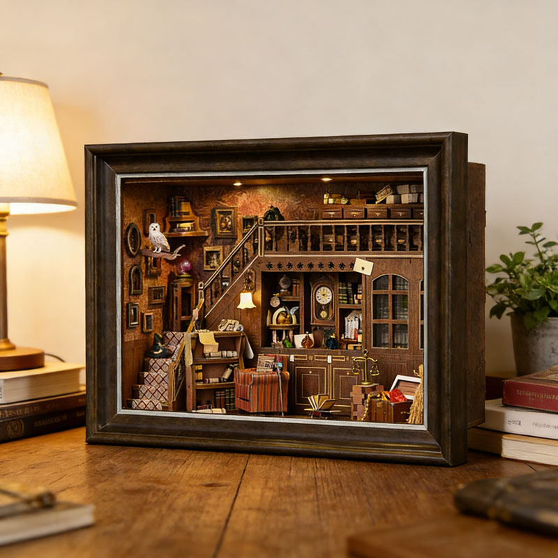 DIY 3D Wooden Book Nook Kit Mi - مراجعة Engraved Wood Frame وسعره