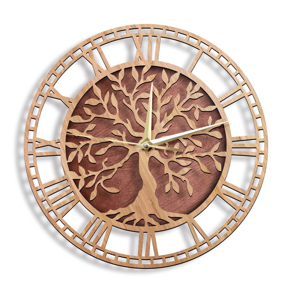 Tree of Life Wooden Wall Clock - مراجعة Family Tree Print وسعره