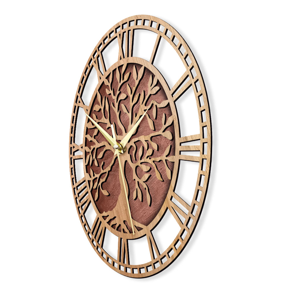 Tree of Life Wooden Wall Clock - مراجعة Family Tree Print وسعره