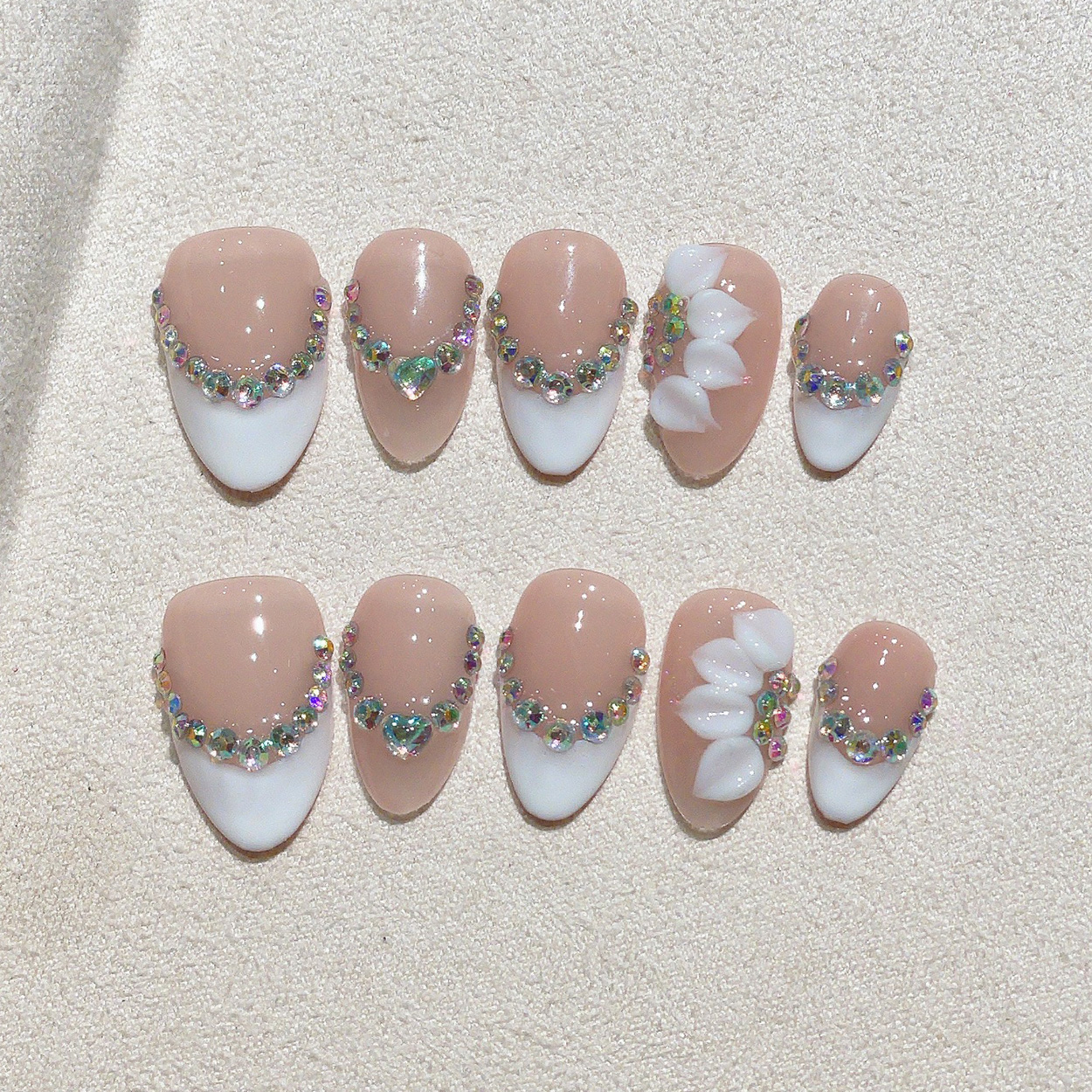 10pcs Short Almond Handmade Pr - مراجعة Pressed Flower Art وسعره