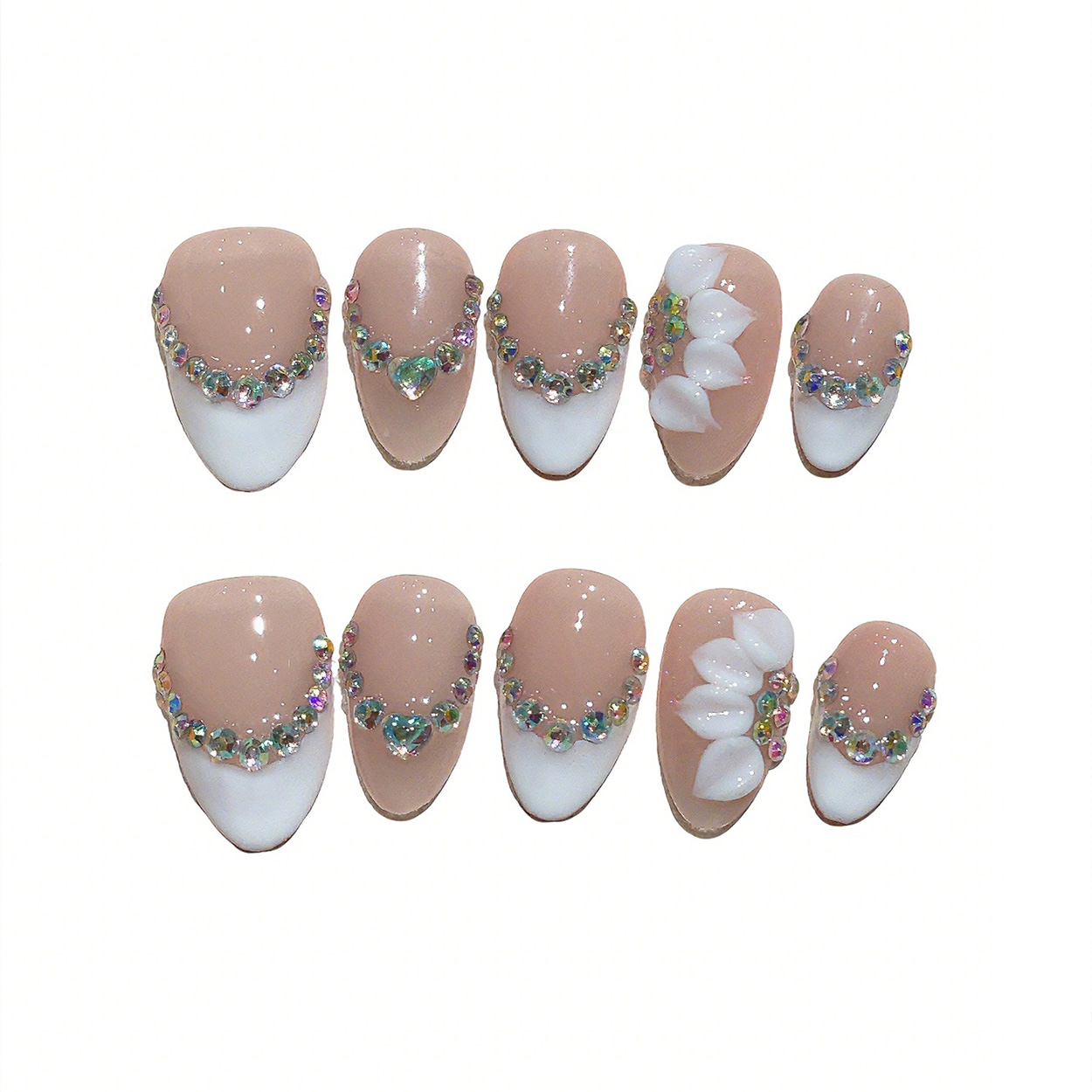 10pcs Short Almond Handmade Pr - مراجعة Pressed Flower Art وسعره