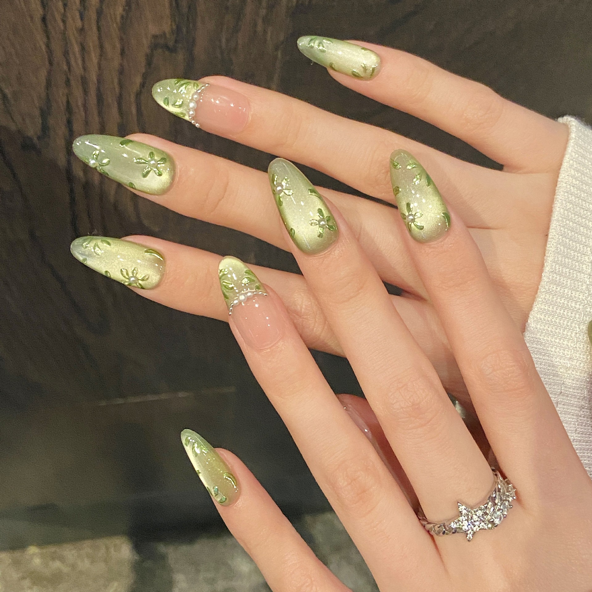 10pcs Handmade Press on Nails  - مراجعة Pressed Flower Art وسعره