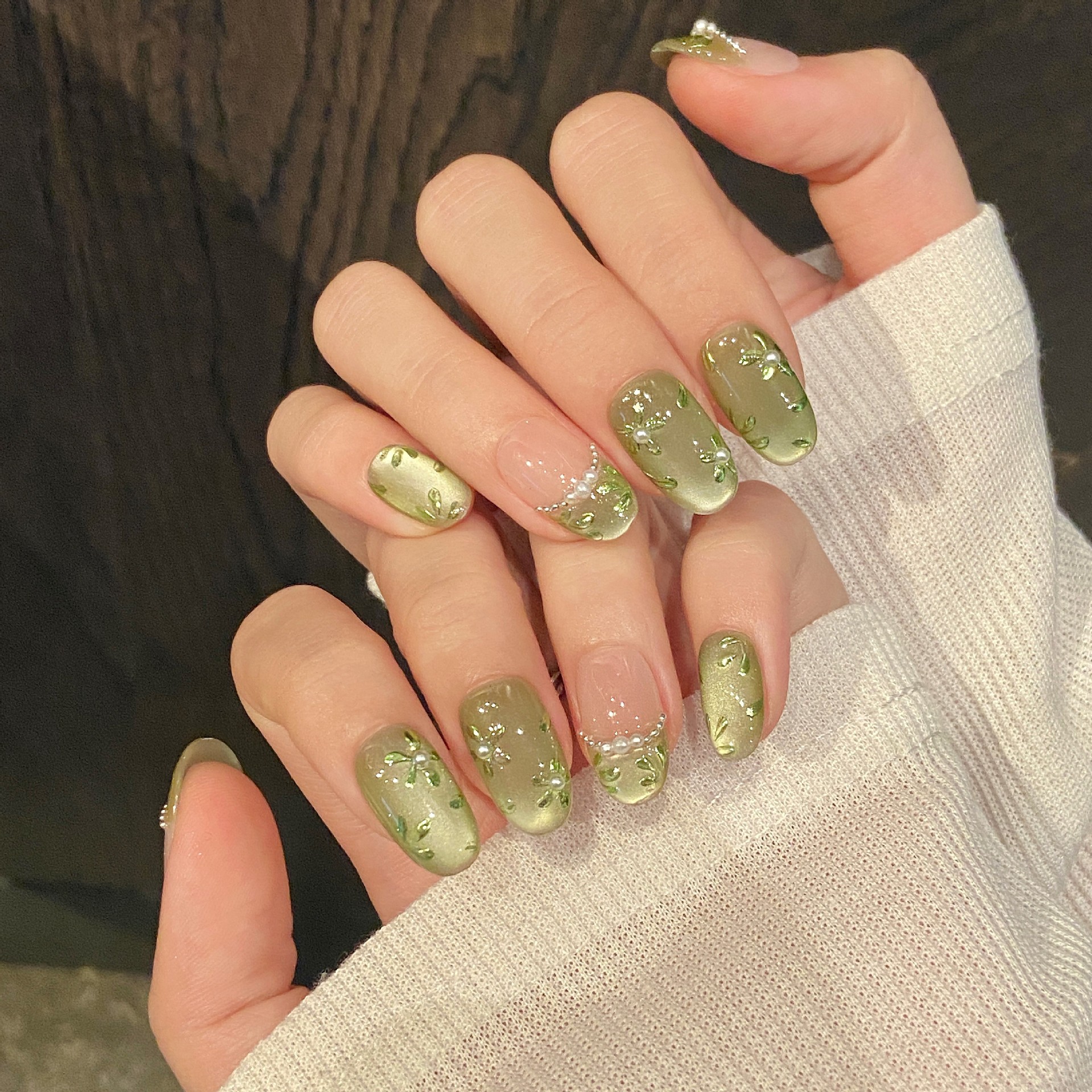 10pcs Handmade Press on Nails  - مراجعة Pressed Flower Art وسعره
