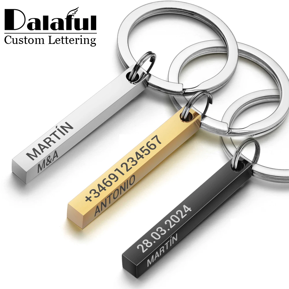 Personalized 3D Bar Keychain E - مراجعة Initial Ring Custom وسعره