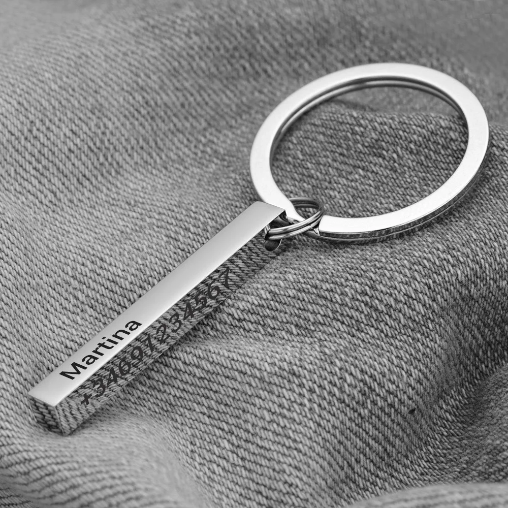 Personalized 3D Bar Keychain E - مراجعة Initial Ring Custom وسعره