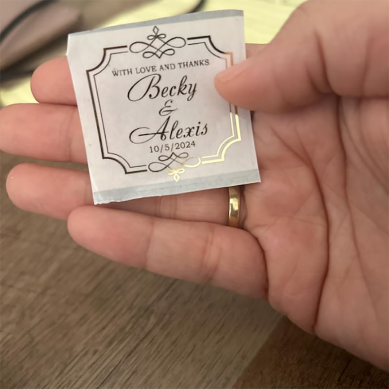 Custom Gold Foil Wedding Favor - مراجعة Personalised Candle Label وسعره