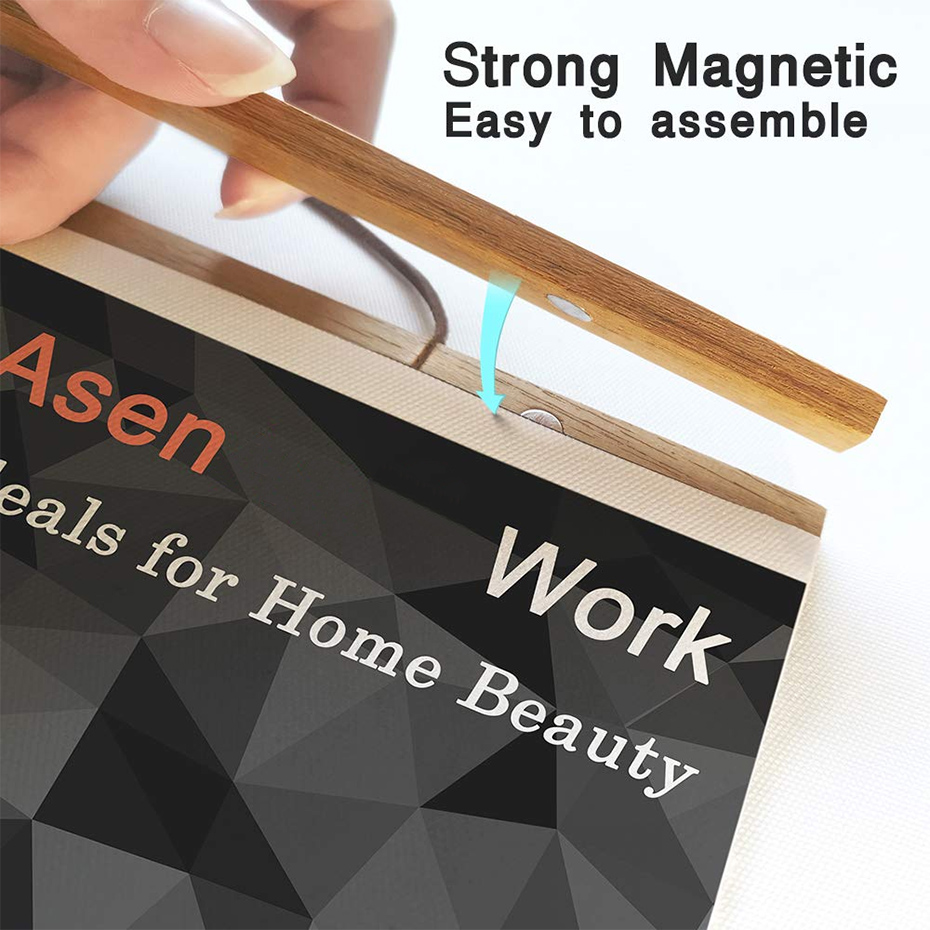 1PC Magnetic Wooden Picture Ha - مراجعة Engraved Wood Frame وسعره