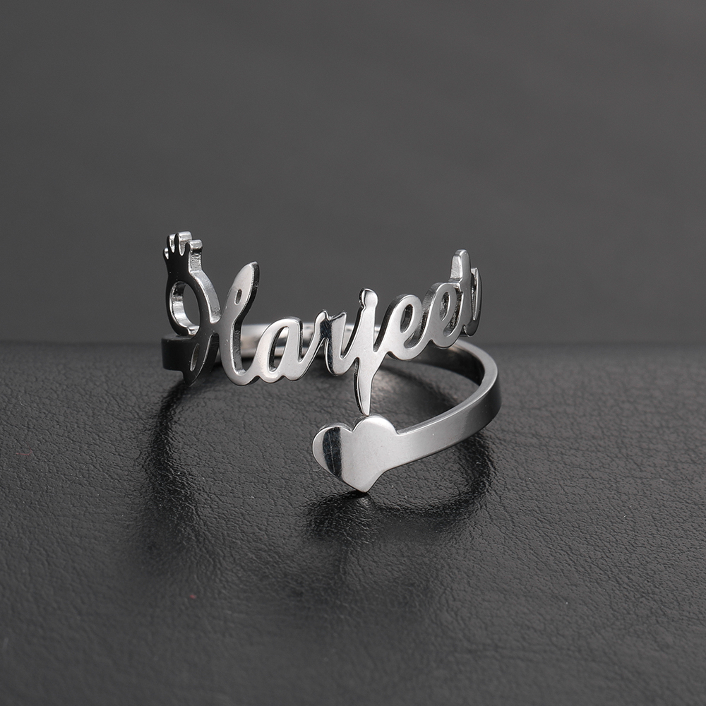 Custom Double Name Rings for W - مراجعة Initial Ring Custom وسعره