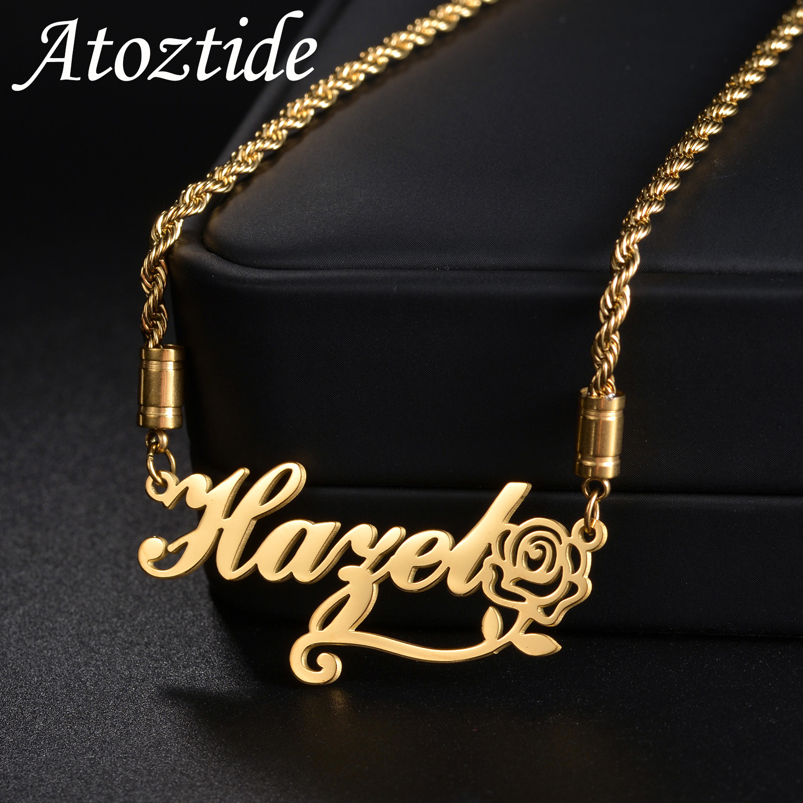 Atoztide Personalized Custom N - مراجعة Birth Flower Necklace وسعره