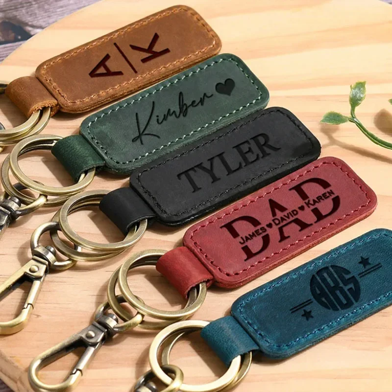 Laser Custom Logo Leather Keyc - مراجعة Initial Ring Custom وسعره