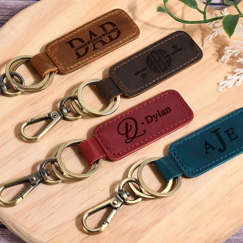 Laser Custom Logo Leather Keyc - مراجعة Initial Ring Custom وسعره