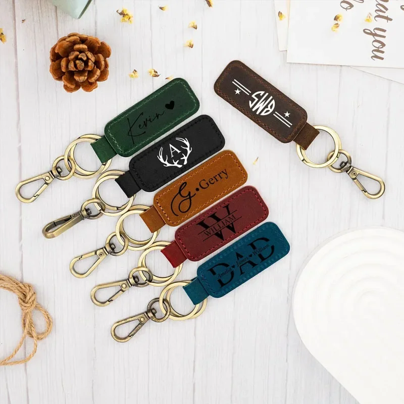 Laser Custom Logo Leather Keyc - مراجعة Initial Ring Custom وسعره