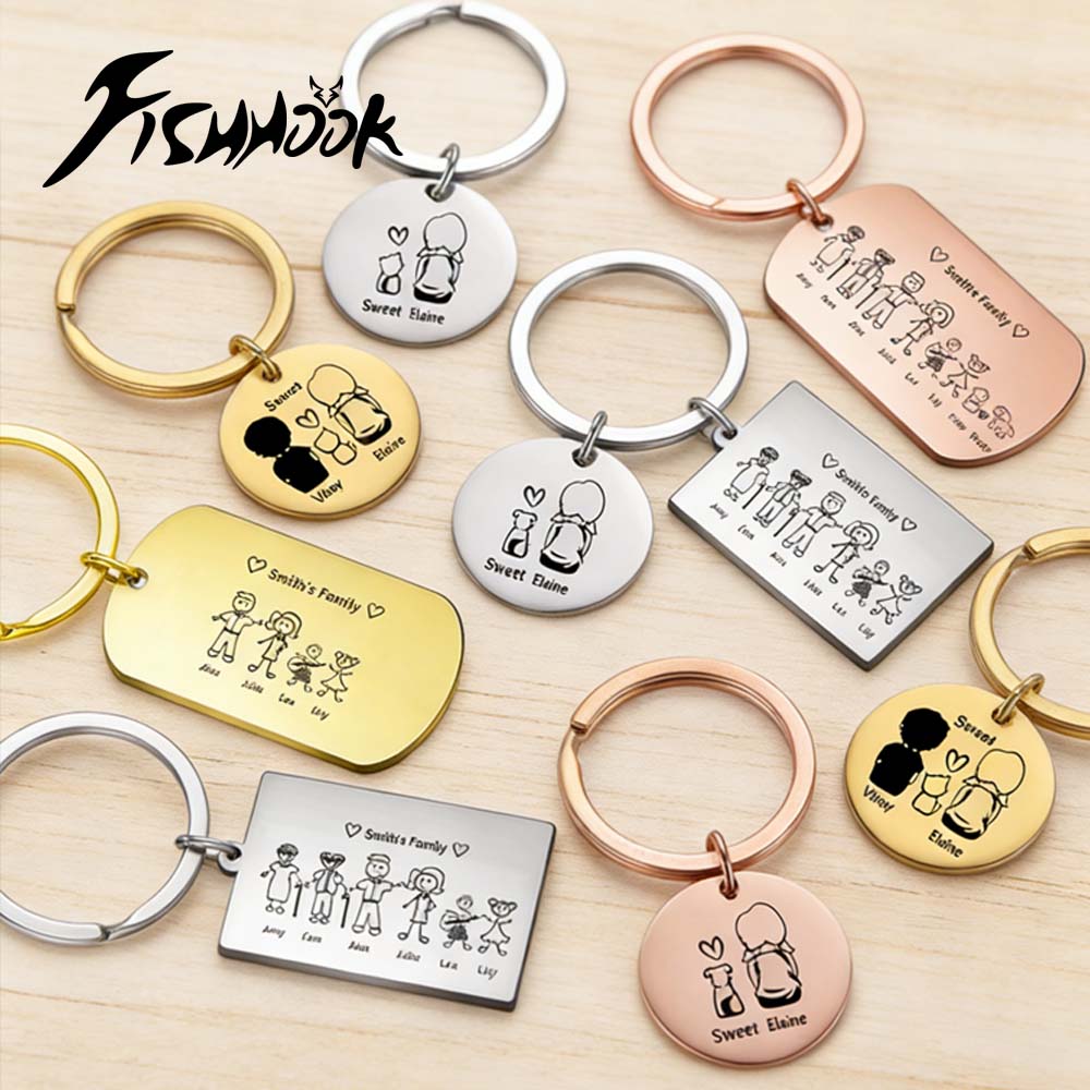 Family Personalized Keychain C - مراجعة Initial Ring Custom وسعره