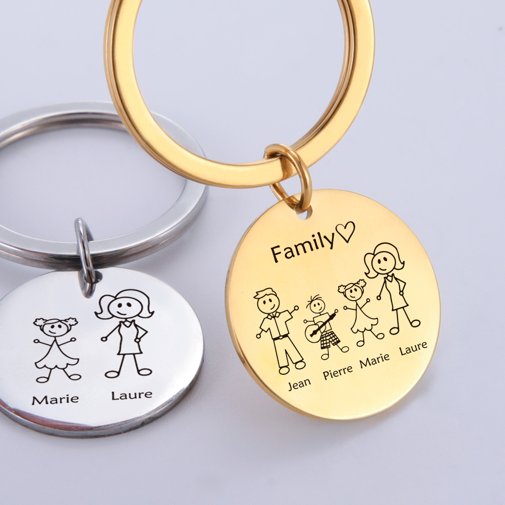 Family Personalized Keychain C - مراجعة Initial Ring Custom وسعره