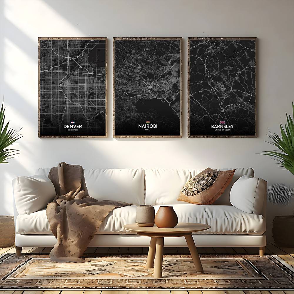 Paris London New York CUSTOM C - مراجعة Custom Map Poster وسعره